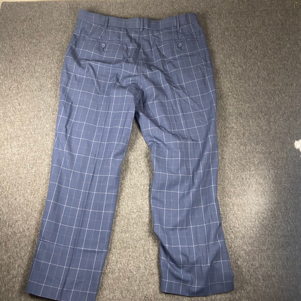 Haband Executive Division Blue Plaid Dress Pants Mens Size 38S Career